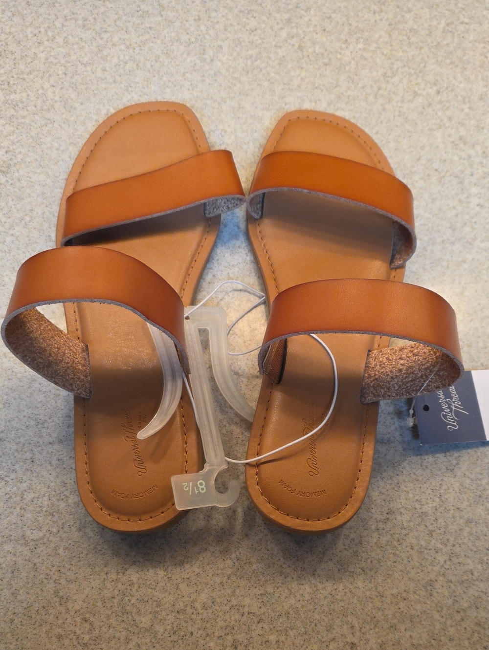 Universal Thread Brown Double-Strap Slide Sandals